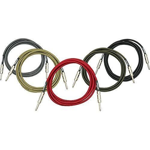 DiMarzio EP1718SSRD 18' Overbraided Instrument Cable - RED