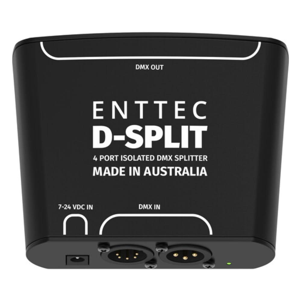 Enttec D-Split 70579 DMX 4 Port Isolated Splitter/Isolator (5-Pin) Bundle w/DMX Adapter 5 Pin(M) to 3 Pin(F) XLR and Liquid Audio Polishing Cloth