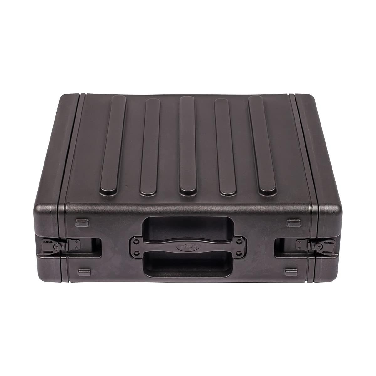 SKB Cases 3U rSeries Standard Roto Molded LLDPE Rack with Flush Carry Handles and Non-Slip Rubber Feet, Includes Rack Mount Screws