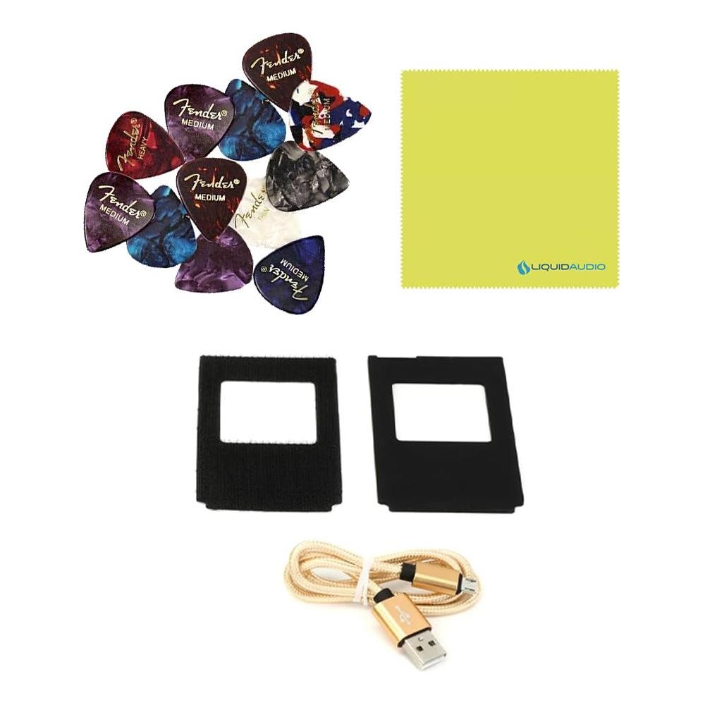 Peterson Strobe Tuner StroboStomp LE 75th Anniversary Edition Tuner Pedal Bundle with 12x Fender Guitar Picks & Liquid Audio Instrument Polishing Cloth