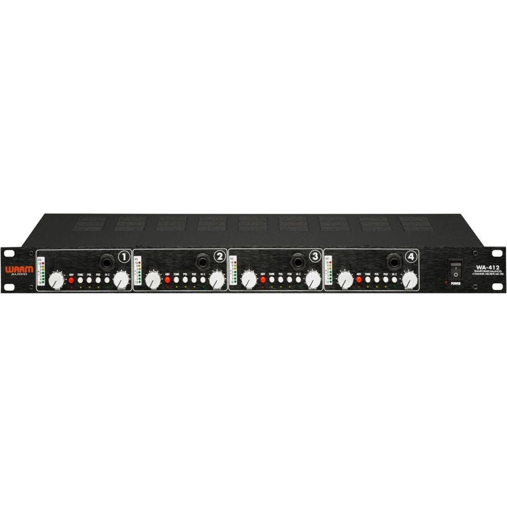 Warm Audio WA-412 4 Channel Microphone Preamp and Instrument DI, Black