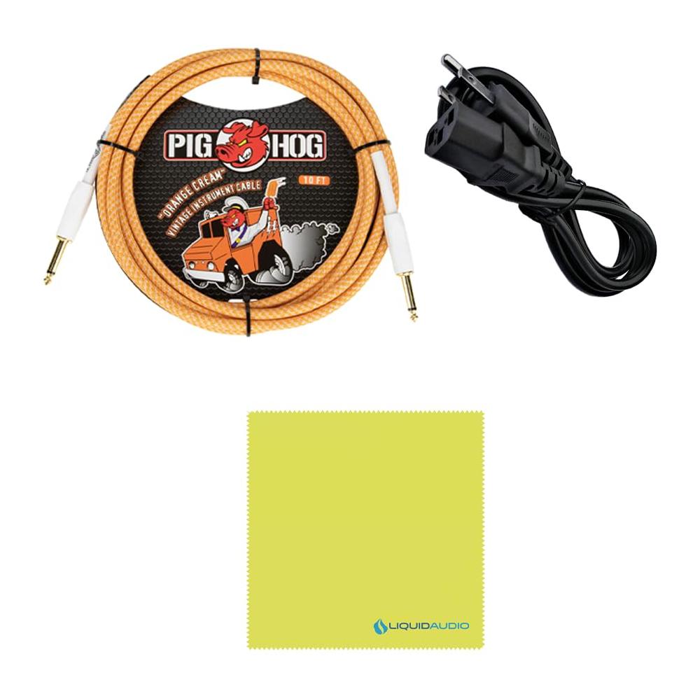 Orange Amps Crush Bass 100 1x15 100-Watt Bass Combo Orange Bundle w/Pig Hog Orange Crème 2.0 Instrument Cable, Power Cable and Liquid Audio Polishing Cloth