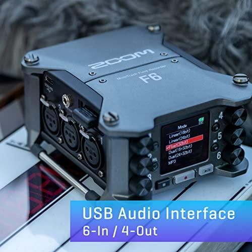 Zoom F6 Field Recorder/Mixer, Professional Field Recording, Audio for Video, 32-Bit Float Recording, 14 Channel Recorder, 6 XLR Inputs, Timecode, Ambisonics Mode, Battery Powered, iOS Wireless Control