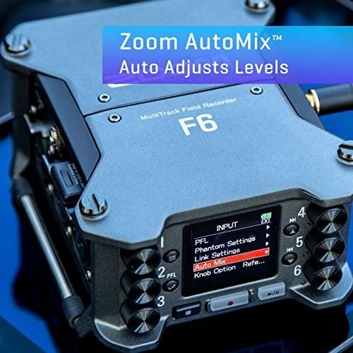 Zoom F6 Field Recorder/Mixer, Professional Field Recording, Audio for Video, 32-Bit Float Recording, 14 Channel Recorder, 6 XLR Inputs, Timecode, Ambisonics Mode, Battery Powered, iOS Wireless Control