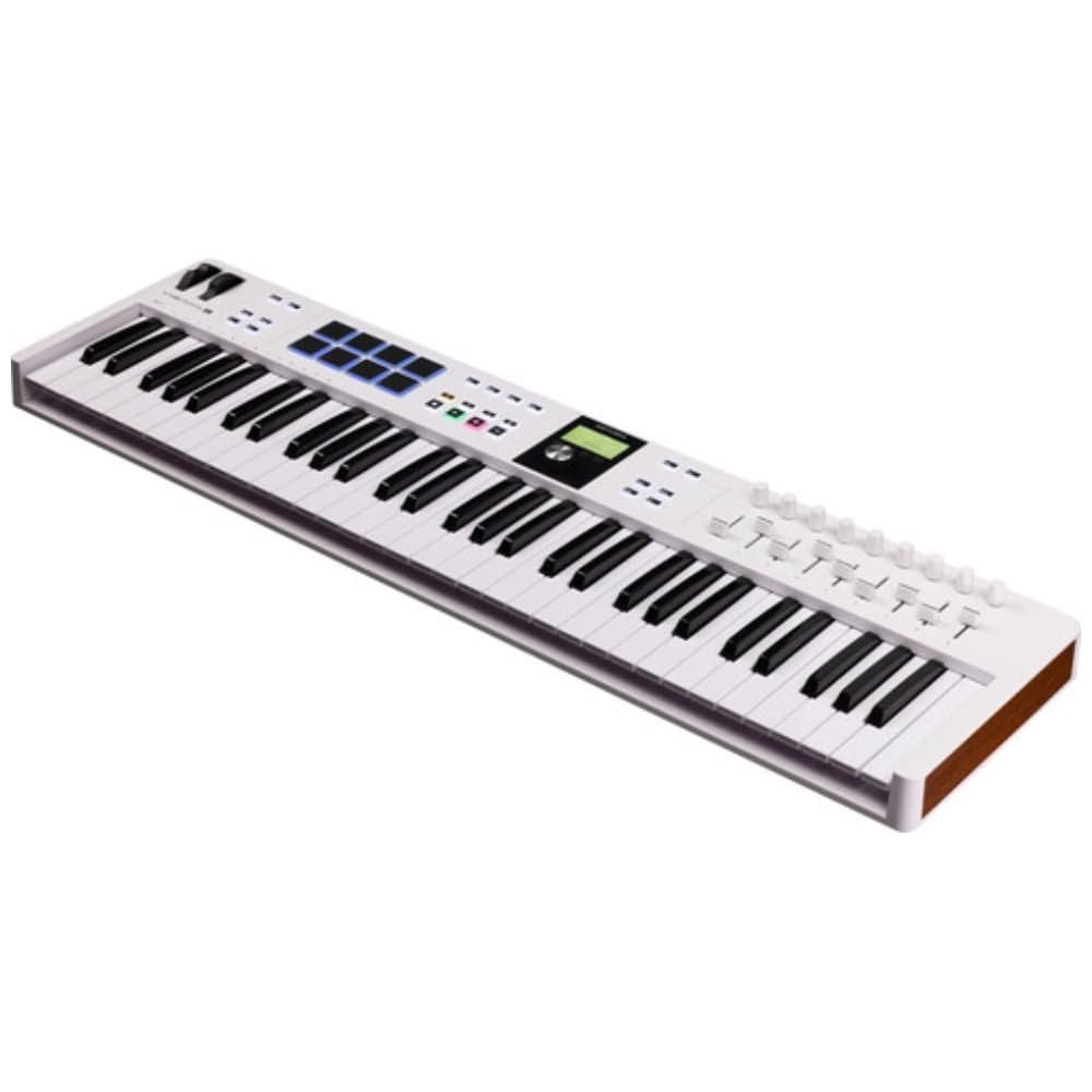 Arturia KeyLab 61 Essential mk3 MIDI Controller BUNDLE with MIDI Keyboard, Keyboard Sustain Pedal, USB Cable & Polishing Cloth - 61 Key Keyboard, Software Integration, Flexible Connectivity