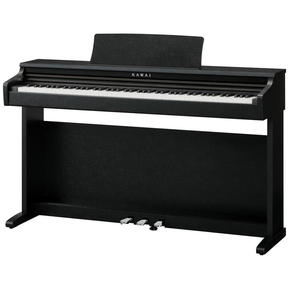 Kawai KDP120 Digital Piano in a Premium Satin Black Finish Bundle with Kawai F-10H Damper Pedal and Liquid Audio Polishing Cloth