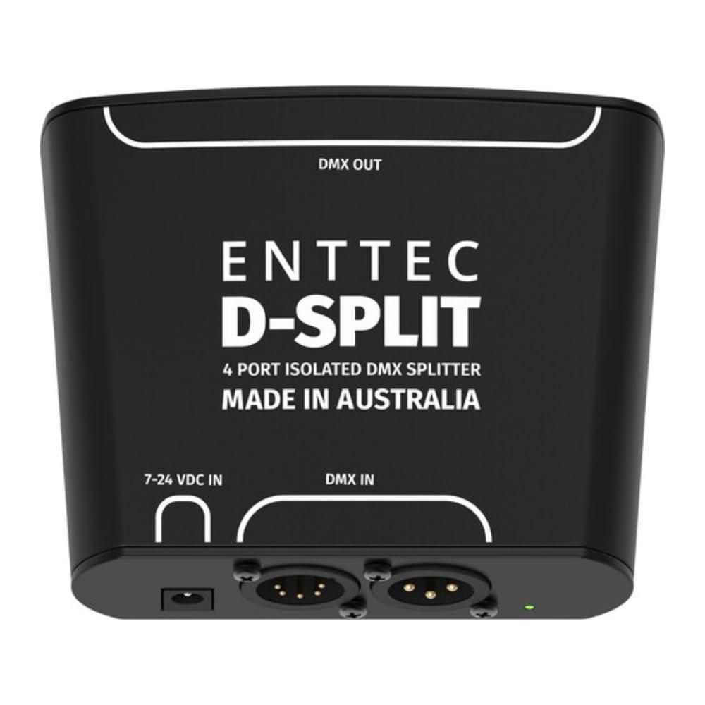 Enttec 70578 D-Split DMX 4 Port Isolated Splitter/Isolator (3/5-Pin) Bundle w/DMX Adapter 5 Pin(M) to 3 Pin(F) XLR and Liquid Audio Polishing Cloth