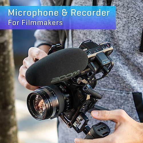 Zoom M3 MicTrak Stereo On-Camera Shotgun Microphone with 32-Bit Float, 90 degree, 120 degree, and MONO Mode, Shockmount, USB Microphone Compatible, and Battery Powered