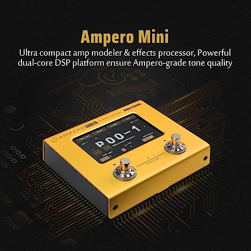 Hotone Ampero Mini MP-50 Guitar Bass Amp Modeling IR Cabinets Simulation Multi Language Multi-Effects with Expression Pedal Stereo OTG USB Audio Interface