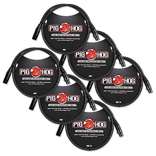 Pig Hog PHM3 8mm Tour Grade Mic Cable, XLR 3ft - 6-Pack