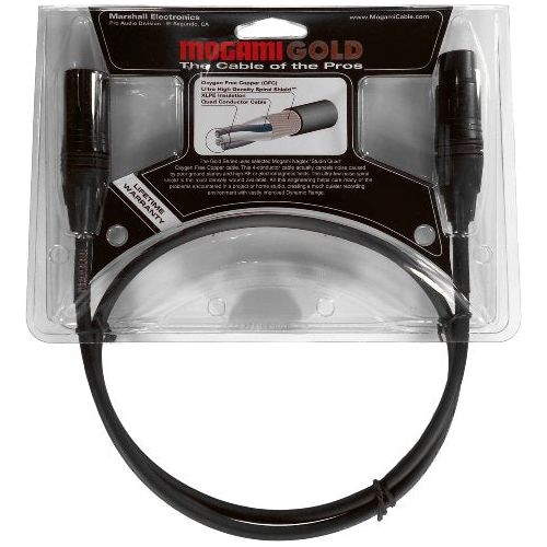 Mogami GOLD STUDIO XLR Microphone Cable, XLR-Female to XLR-Male, 3-Pin, Gold Contacts, Straight Connectors