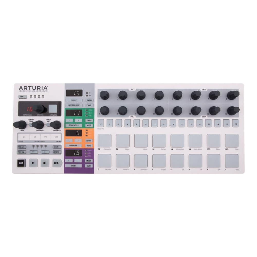 Arturia BeatStep Pro - The Ultimate Sequencing Powerhouse Bundle w/ 2-Pack Pig Hog PMID10 MIDI Cable & Liquid Audio Polishing Cloth