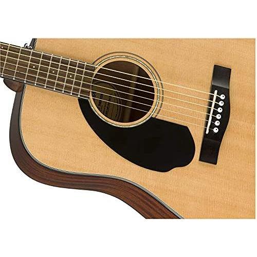 Fender Left-Handed Acoustic Guitar, with 2-Year Warranty, Dreadnought Classic Design with Rounded Walnut Fingerboard and Phosphor Bronze Strings, Glossed Natural Finish, Mahogany Construction