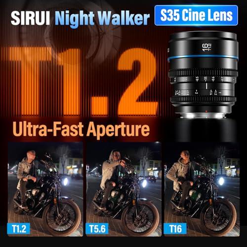 SIRUI Night Walker T1.2 Cine Lens, Large Aperture Manual Focus Lens (E Mount)