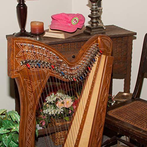 Roosebeck 29-String Minstrel Harp w/Chelby Levers - Vine Design