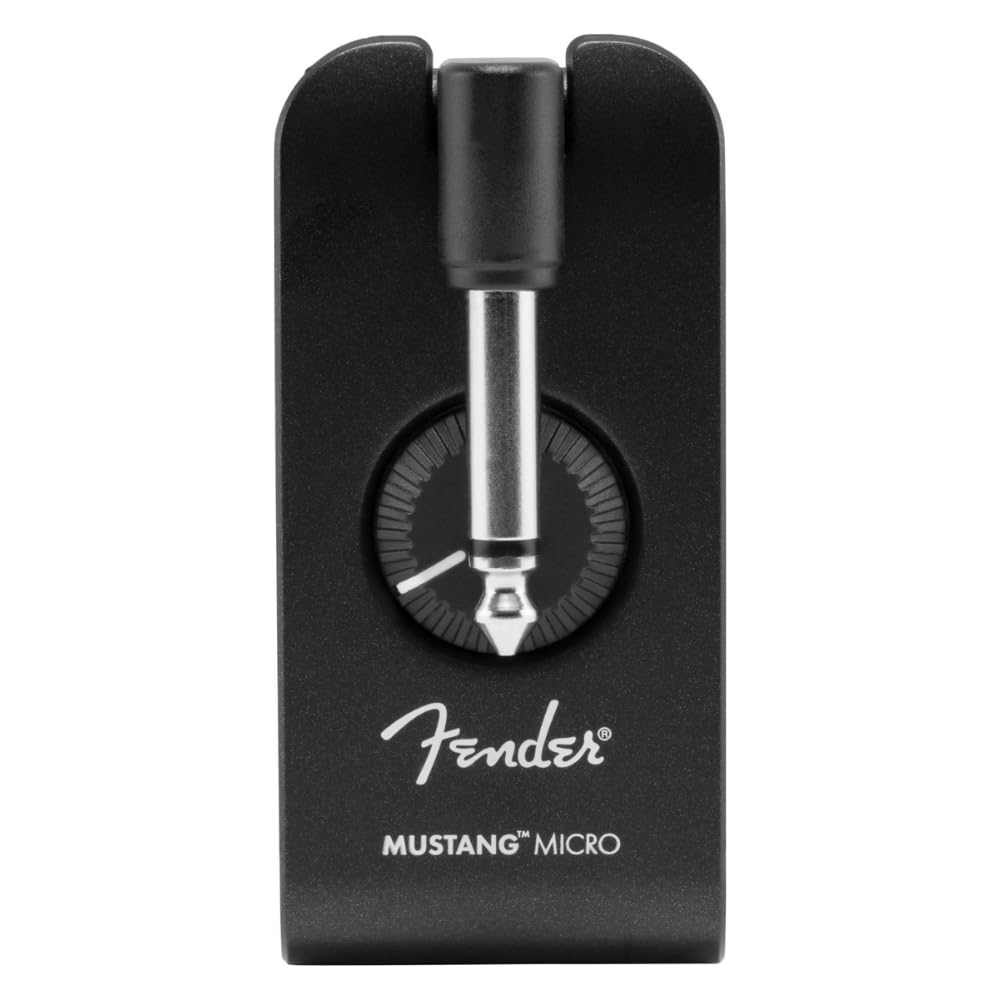 Liquid Audio Fender Mustang® Micro Headphone Amplifier, Black - 2311300000 Bundle w/ 12-Pack Guitar Pick Polishing Cloth