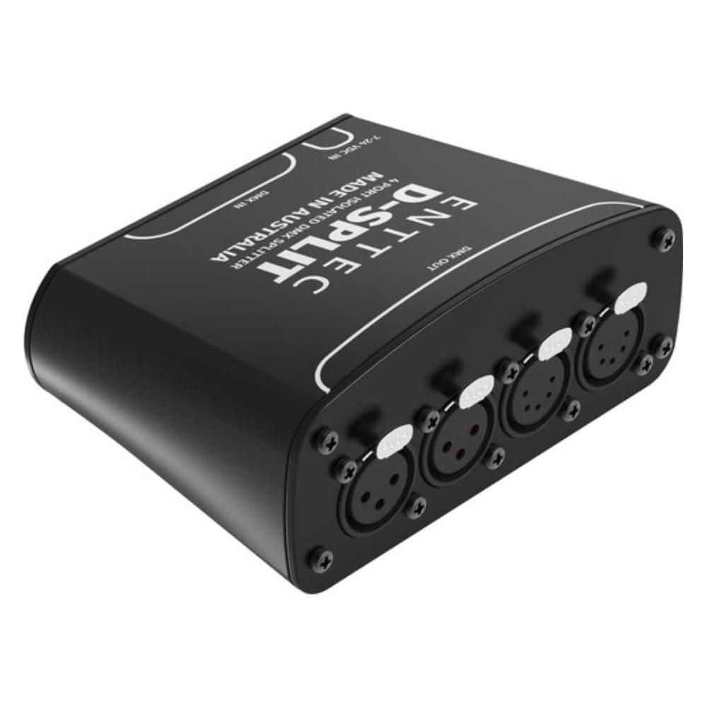 Enttec 70578 D-Split DMX 4 Port Isolated Splitter/Isolator (3/5-Pin) Bundle w/DMX Adapter 5 Pin(M) to 3 Pin(F) XLR and Liquid Audio Polishing Cloth