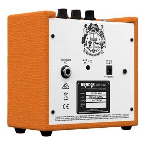 Orange Crush Amp Mini 3W Analogue Combo Battery Powered Amp Bundle with 2 Batteries & Liquid Audio Polishing Cloth - Electric Bass Guitar Amp, Portable Practice Amp, Mini Speaker Amplifier