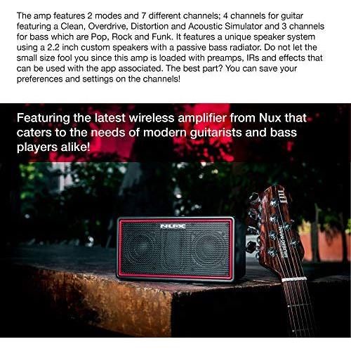 NUX Mighty Air Wireless Stereo Modelling Guitar/Bass Amplifier with Bluetooth,Mobile App