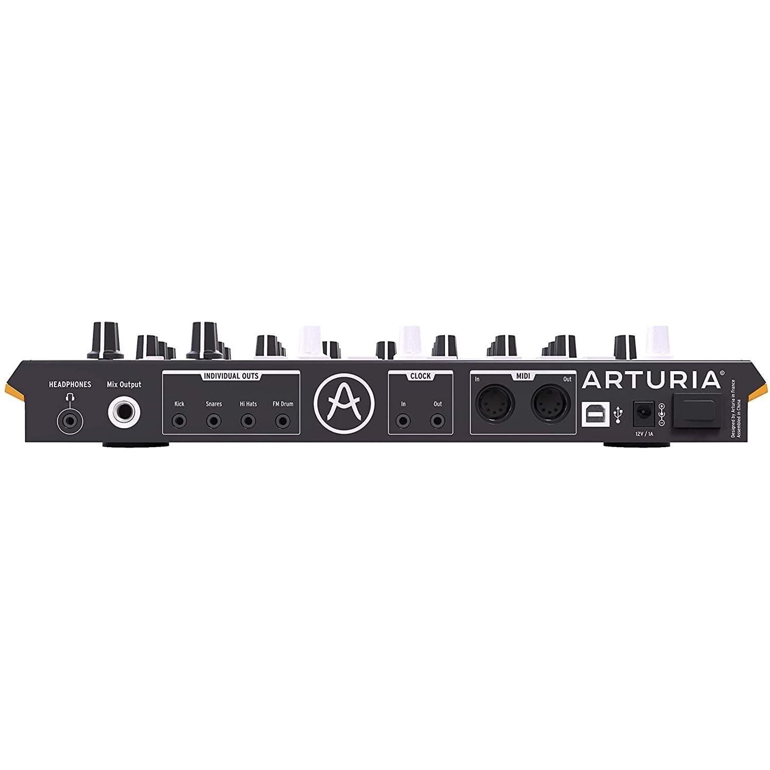 Arturia DrumBrute Impact Analog Drum Machine BUNDLE with 2x Pig Hog MIDI Cable 6ft, Power Supply, and Polishing Cloth