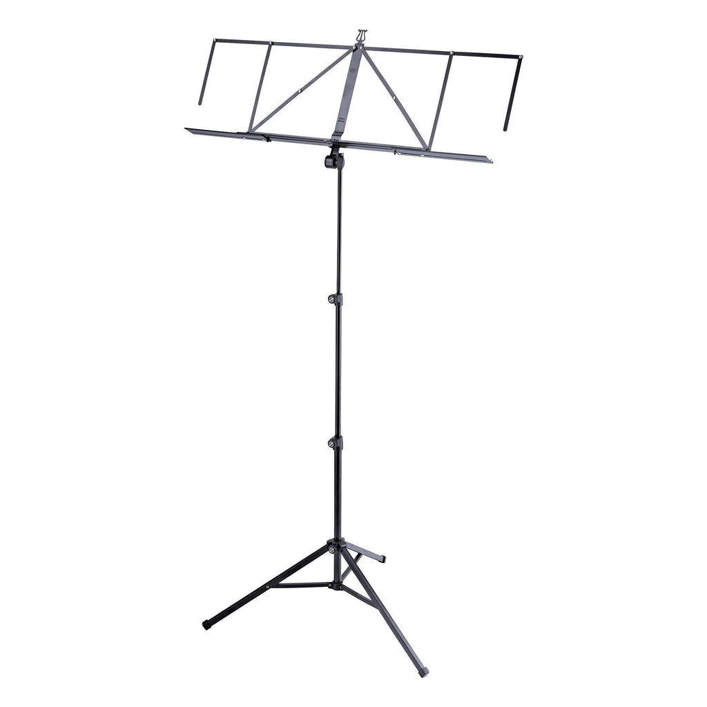 K&M - Konig & Meyer 10062.015.55 Music Stand Robby Plus - Extra Wide Expandable Desk - Sturdy Base - Adjustable Height - Compact - Professional Grade for Musicians - German Made - Black