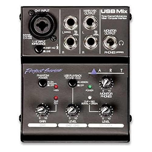 ART USBMix - 3 Channel USB Mixer w/ Audacity Recording Software