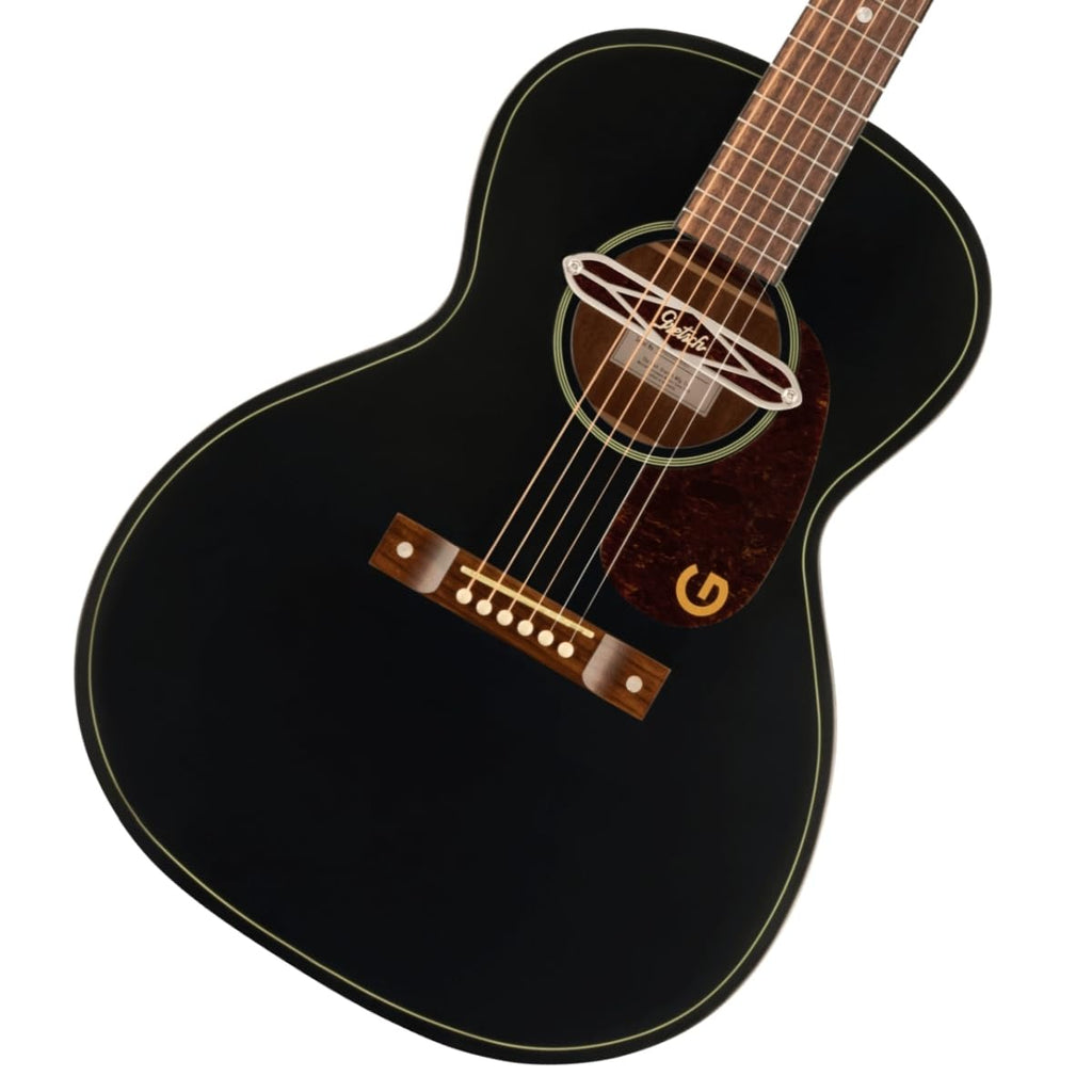 Gretsch Jim Dandy Deltoluxe Concert 6-String Right-Handed Acoustic Guitar with C-Shape Neck and Select Lightweight Laminate Tonewoods X-Braced Body (Black Top)