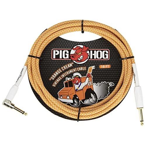 Pig Hog "Orange Crème 2.0" Instrument Cable, 10ft Right Angle