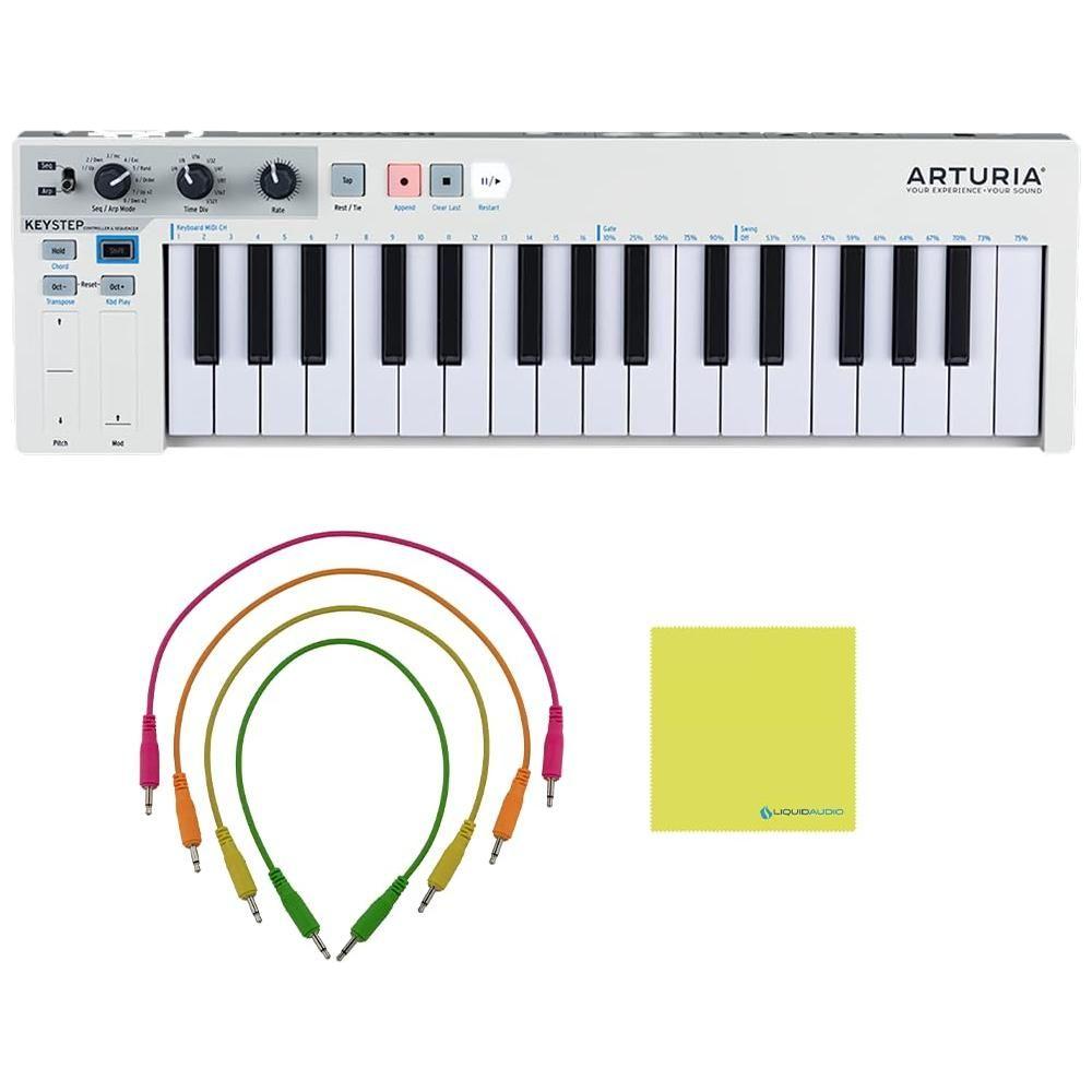 Arturia KeyStep 32-Key Controller & Sequencer Bundle w/Pig Hog 4-Pack Mono Patch Cables & Liquid Audio Polishing Cloth