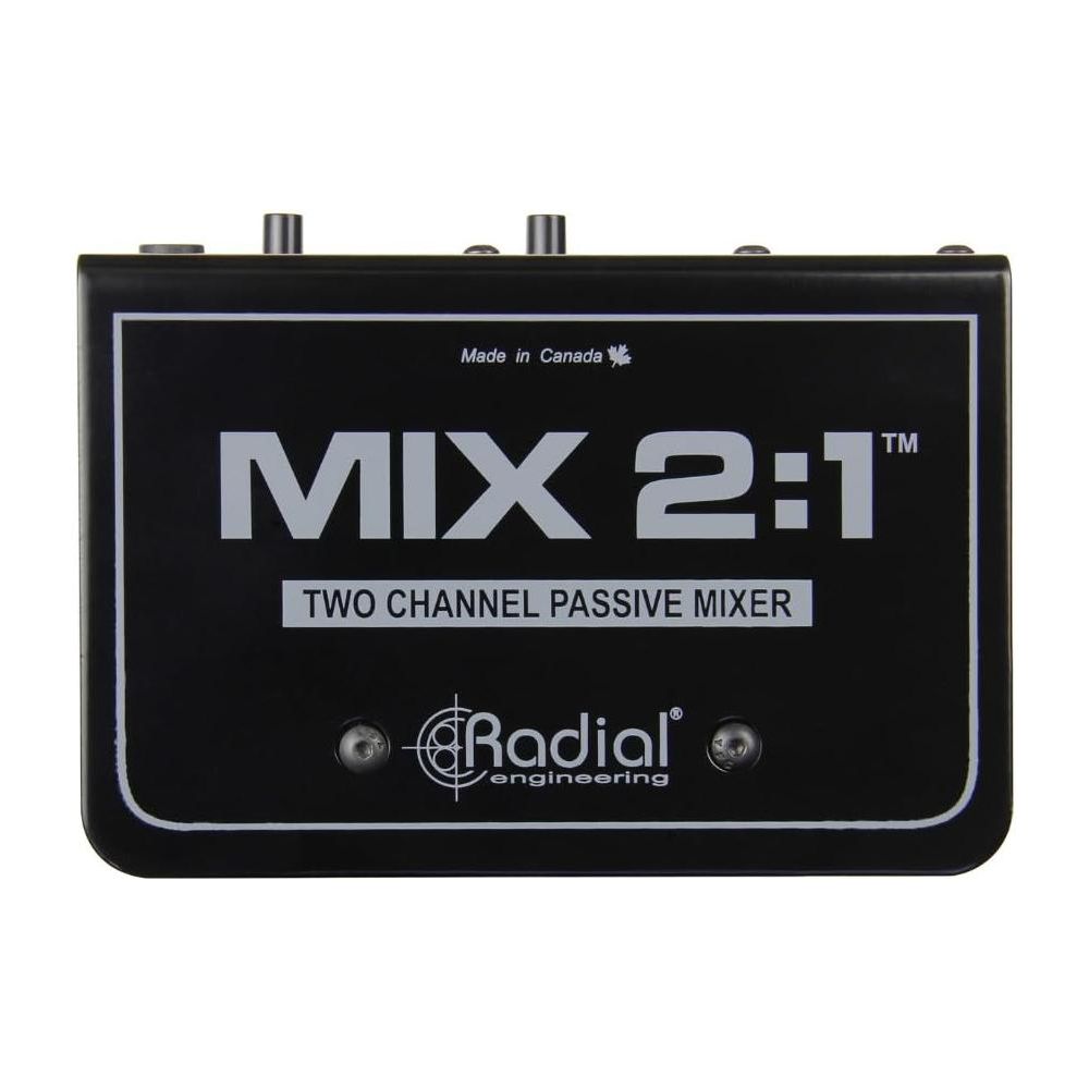 Radial Mix 2:1 Two-channel Audio Combiner & Mixer Bundle w/Pig Hog Mic Cable and Liquid Audio Polishing Cloth