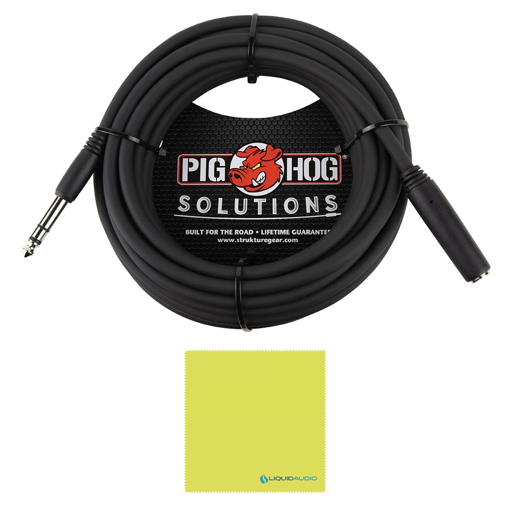 Liquid Audio Audio Technica ATH-M60x Professional Monitor Headphones Bundle w/Pig Hog PHX14-25 Headphone Extension Cable Polishing Cloth