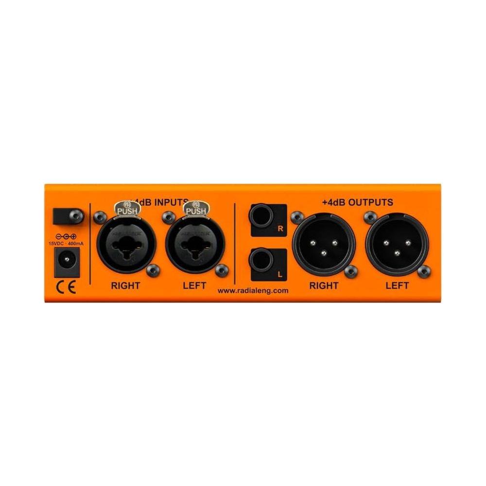 Radial Engineering EXTC-Stereo Guitar Effects Interface & Reamper Bundle w/ 2-Pack Pig Hog 10' Orange Cream 2.0 Instrument Cable, Power Adapter and Liquid Audio Polishing Cloth