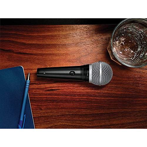 Shure PGA48 Dynamic Microphone - Handheld Mic for Vocals with Cardioid Pick-up Pattern, Discrete On/Off Switch, 3-pin XLR Connector, 15' XLR-to-XLR Cable, Stand Adapter and Zipper Pouch (PGA48-XLR)