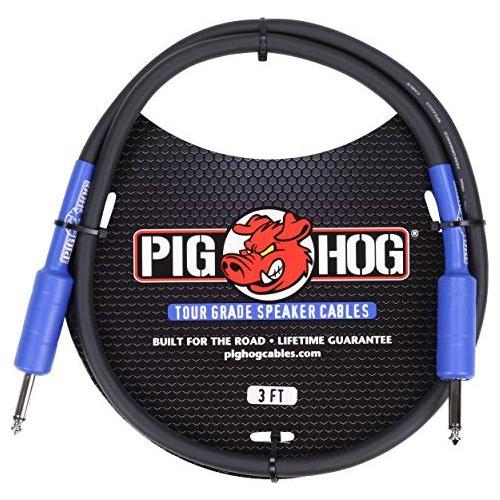 Pig Hog PC-H10BK 1/4" Black Woven Guitar Instrument Cable, 10 Feet