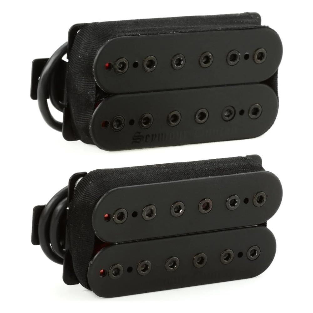 Seymour Duncan Blackened Black Winter 6-String Guitar Pickup Set Bundle w/ 12x Feder Guitar Picks, and Liquid Audio Polishing Cloth