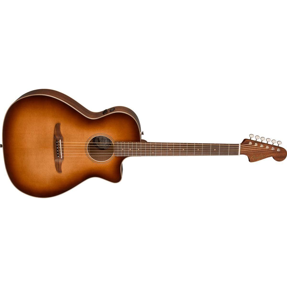 Fender Newporter Classic Acoustic Guitar, Aged Cognac Burst, Pau Ferro Fingerboard, with Gig Bag