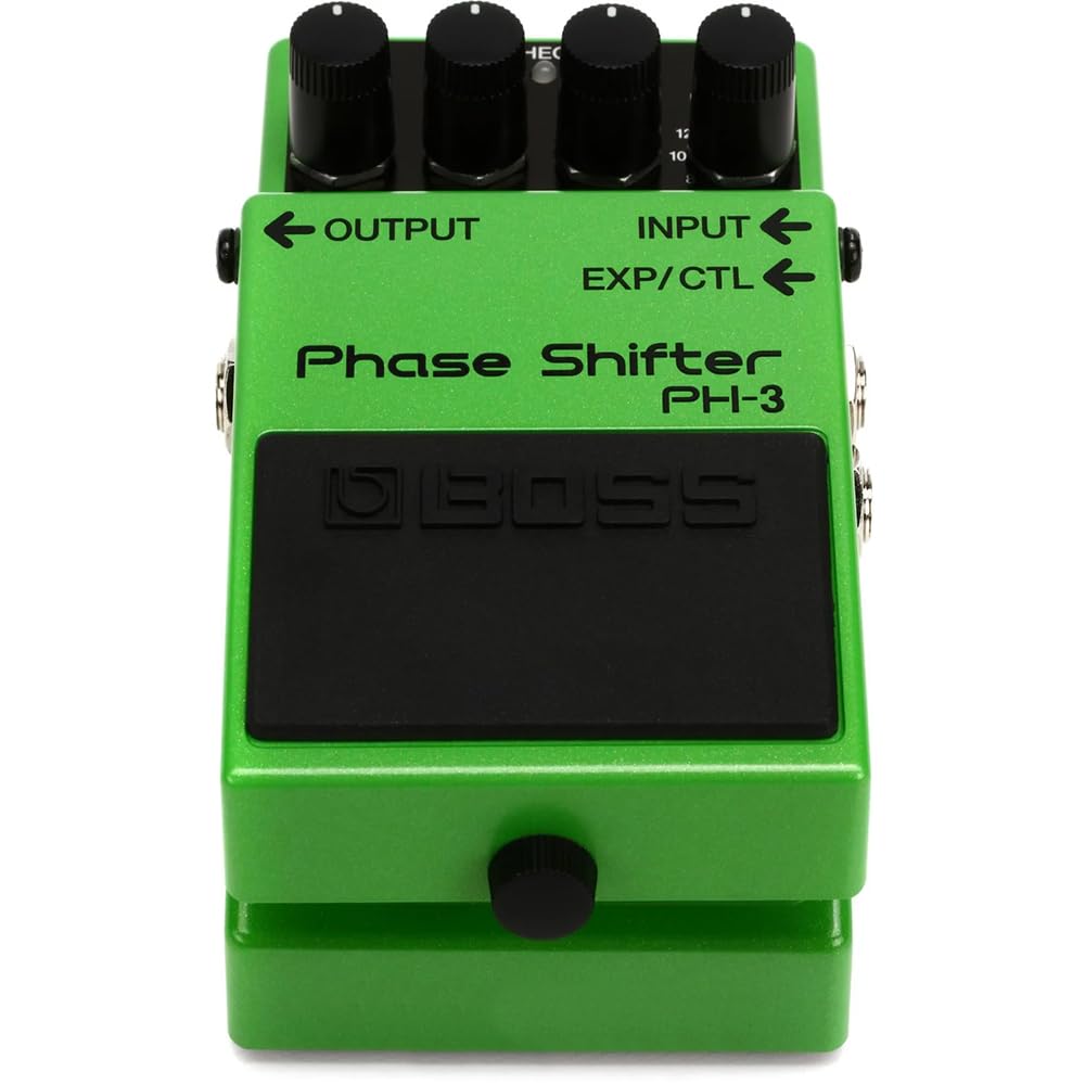 Boss PH-3 Phase Shifter Pedal Bundle w/ 2-Pack Strukture S6P48 Woven Right Angle Patch Cable, 12-Pack Guitar Pick and Liquid Audio Polishing Cloth