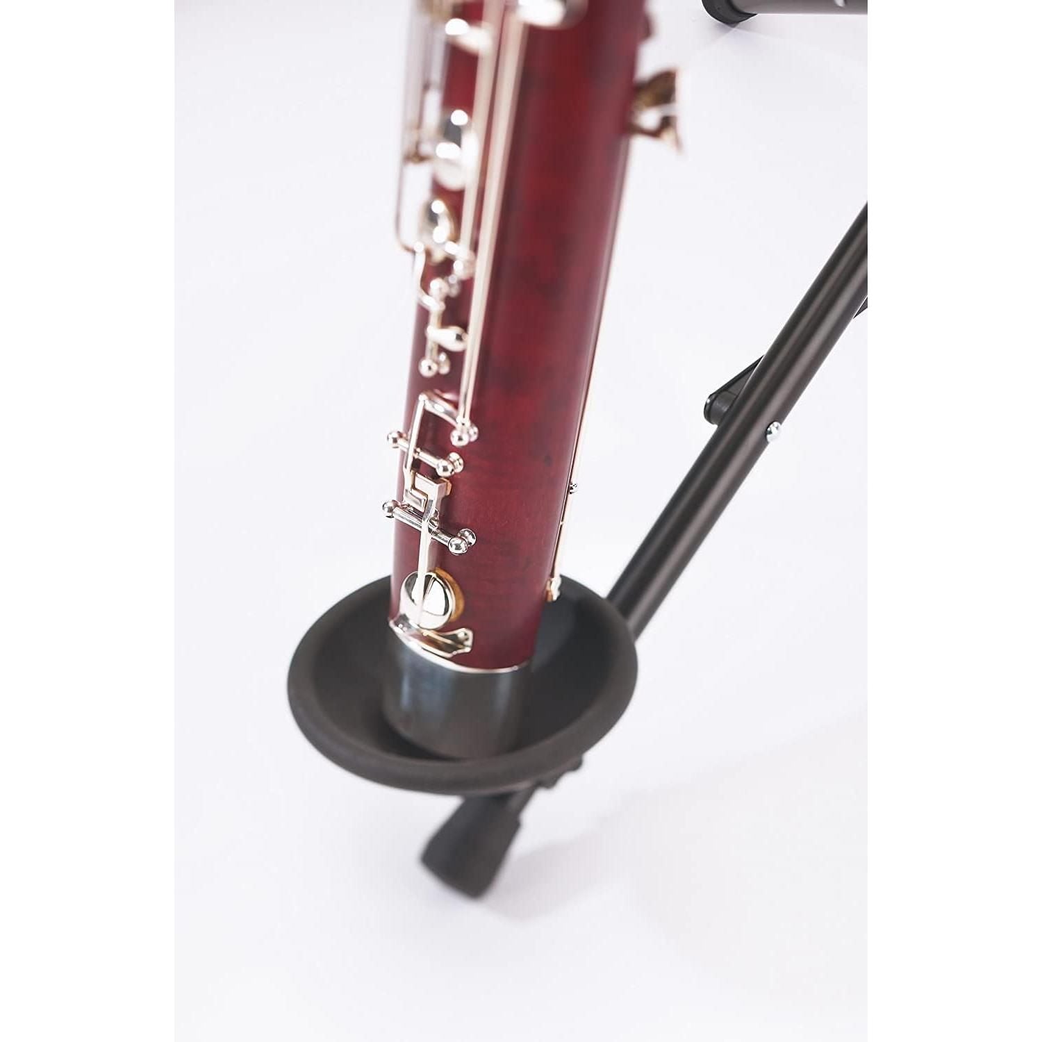 K&M König & Meyer Bassoon Stand 15010.011.55 | Stable Secure Adjustable/Folding Stand For Bass Clarinet & Eb Alto | Lightweight & Compact Tripod Base | Felt Support Arms | Made in Germany | Black