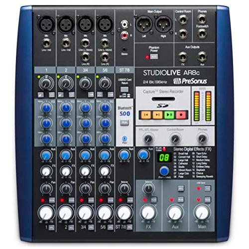 PreSonus StudioLive AR8c 8-Channel USB-C Hybrid Digital/Analog Performance Mixer, Unpowered