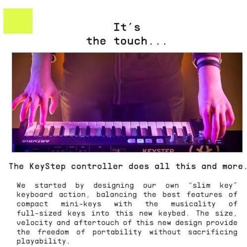 Arturia - Keystep - Portable MIDI Controller, Sequencer and Arpeggiator - 32 Slimkeys, 8-Memory Polyphonic Step Sequencer, 8-Mode Arpeggiator, CV-Compatible(Black)