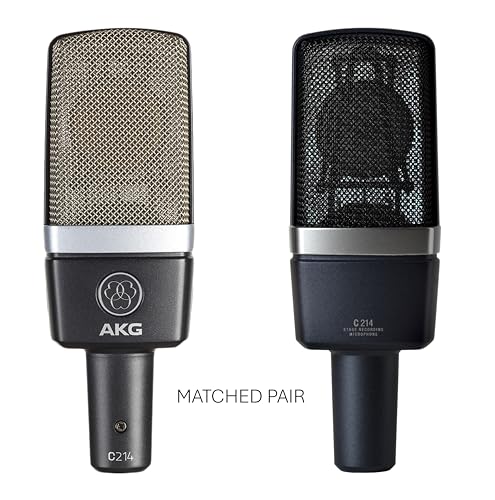 AKG Pro Audio C214 Professional Large-Diaphragm Condenser Microphone, Matched Pair