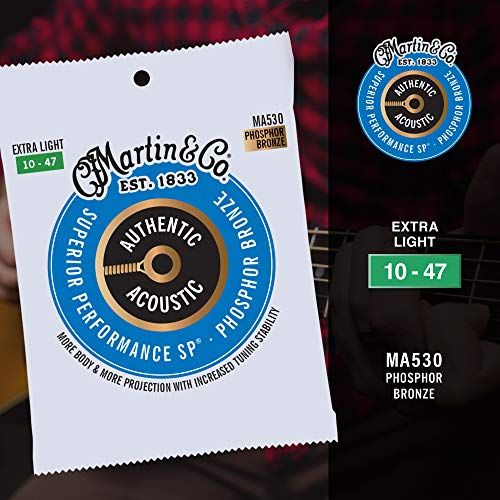 Martin Guitar Authentic Acoustic SP Guitar Strings Set, Acoustic Guitar Accessories