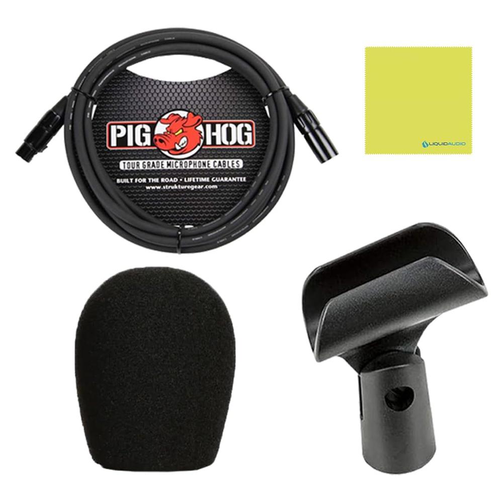 Liquid Audio sE Electronics sE8 Small-diaphragm Condenser Microphone Bundle w/Pig Hog PHM10 8mm Mic Cable Polishing Cloth