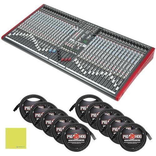 Allen & Heath ZED-436-4 Bus Mixer for Live Sound and Recording Bundle w/10-Pack Pig Hog PHM10 8mm XLR Microphone Cable and Liquid Audio Polishing Cloth