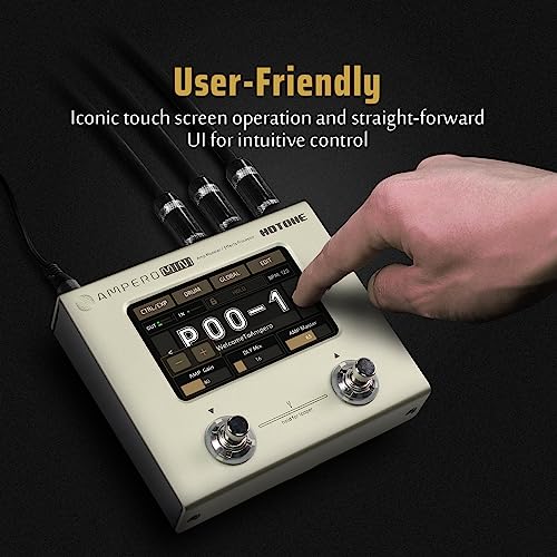 HOTONE Guitar Multi Effects Processor Multi Effects Pedal Touch Screen Guitar Bass Amp Modeling IR Cabinets Simulation Guitar Effects Pedal Multi FX Processor Ampero