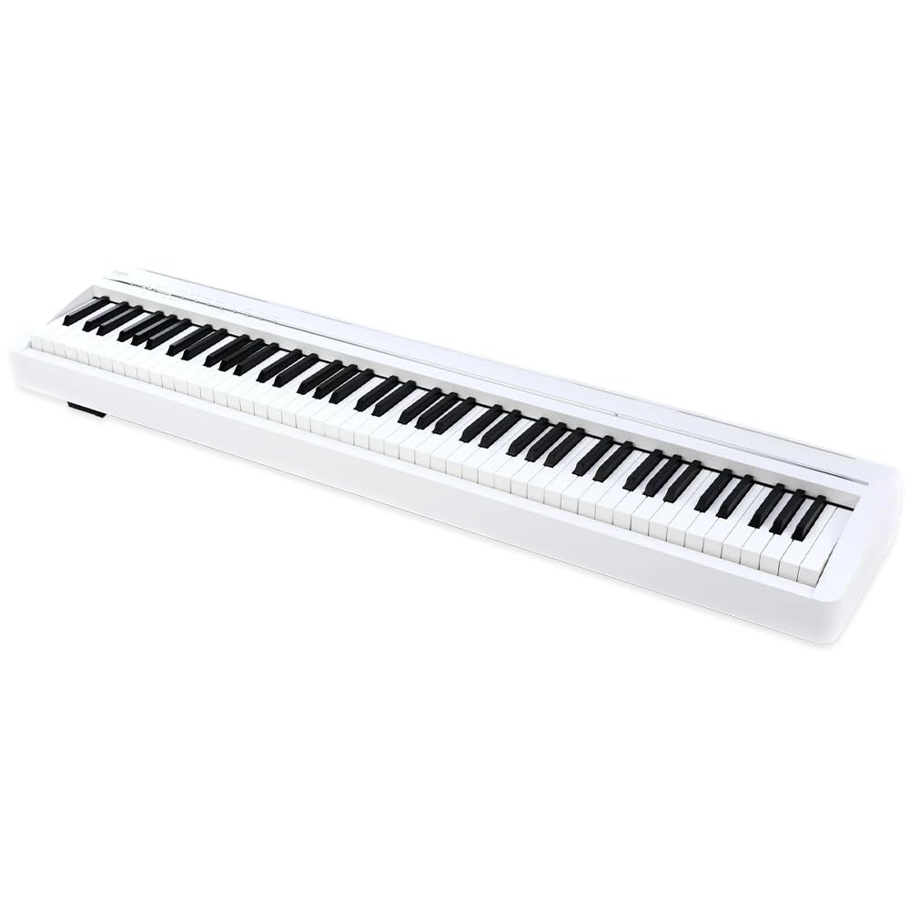 Kawai ES120 88-Key Portable Digital Piano, Elegant White Bundle with Kawai F-10H Damper Pedal and Liquid Audio Polishing Cloth