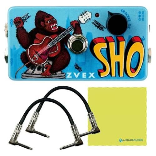 ZVEX Effects Super Hard On Vexter VSHO Booster Guitar Effects Pedal Bundle w/ 2X Dual Right Angle 6" Patch Cables & Liquid Audio Polishing Cloth