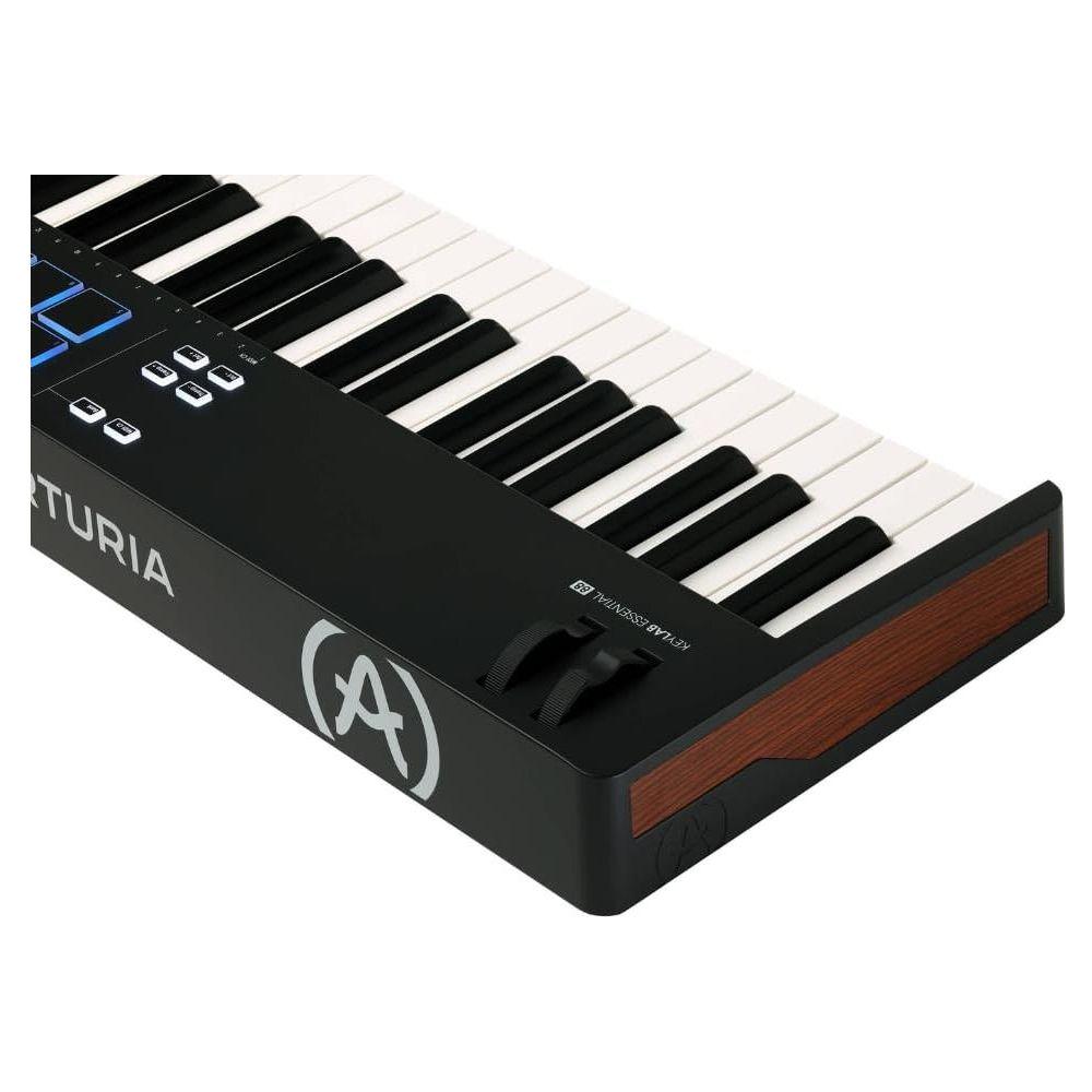 Arturia KeyLab Essential 88 mk3 Full-size Universal Midi Controller, Black Bundle w/Deluxe Sustain Pedal & Liquid Audio Polishing Cloth