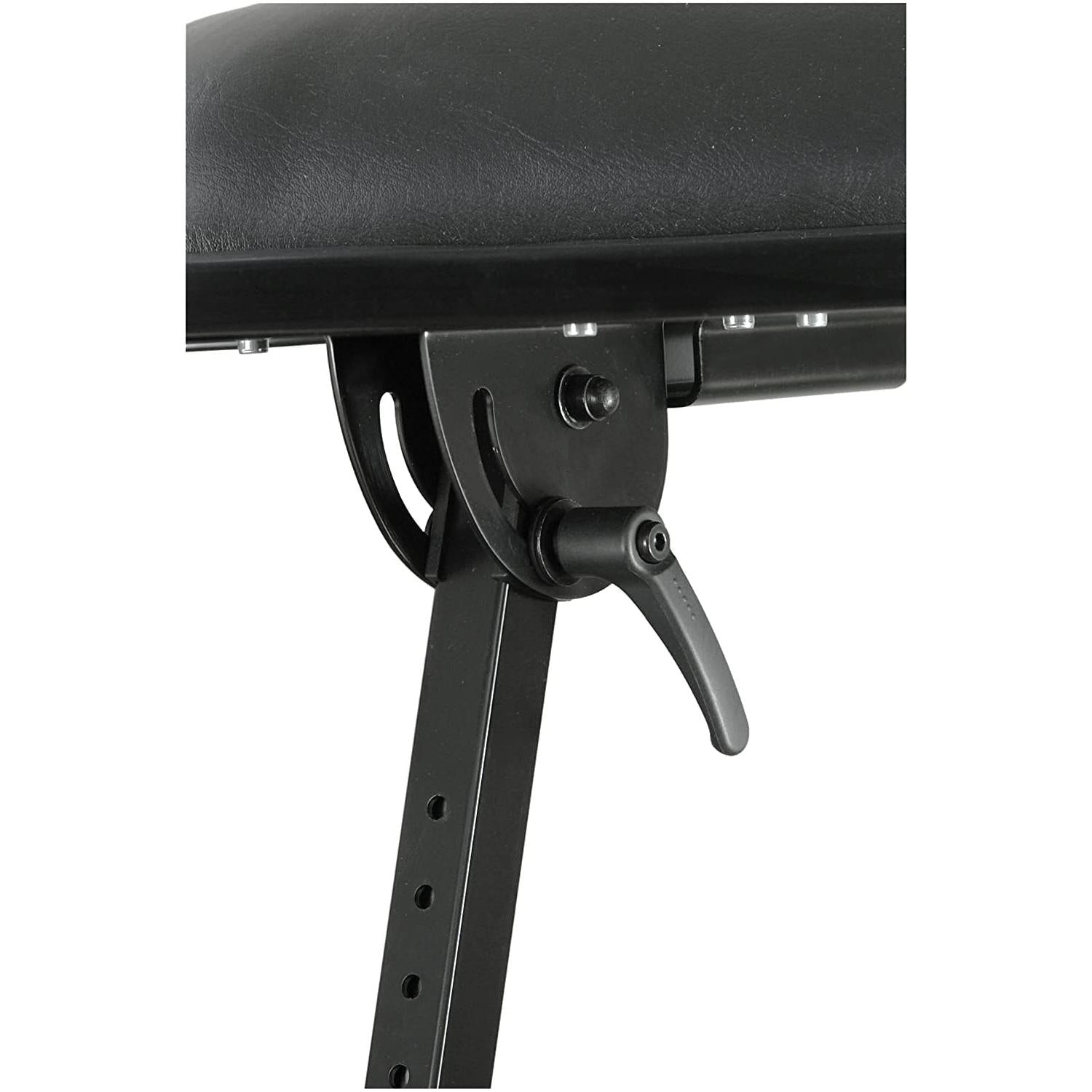 K&M Konig & Meyer Performance Pneumatic Stool | Easily Adjust Height/Angle of the Ergonomic Set/Footrest | Professional Grade for all Musicians | German Made | Black Imitation Leather