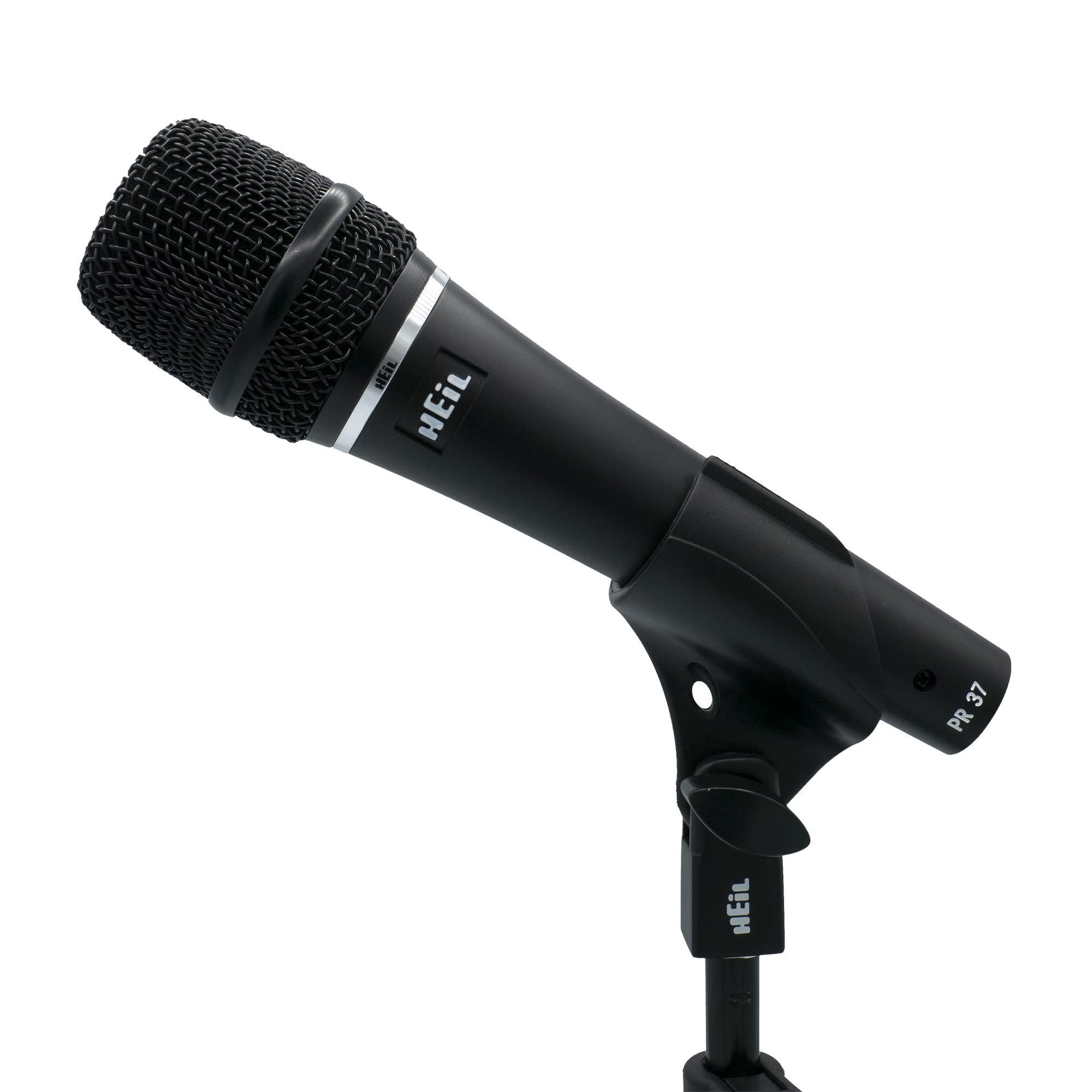 Heil PR 37 Dynamic Microphone for Live Sound Applications, XLR Microphone for Live Music, Wide Frequency Response, Ultra-Clear Sound, Superior Rear Noise Rejection, and Durable Construction - Black